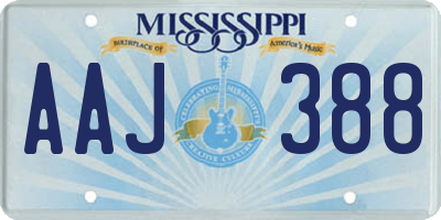 MS license plate AAJ388