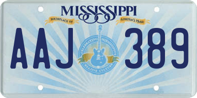 MS license plate AAJ389