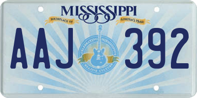 MS license plate AAJ392