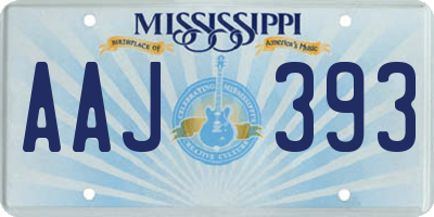 MS license plate AAJ393