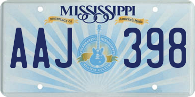 MS license plate AAJ398