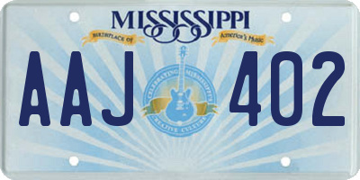 MS license plate AAJ402