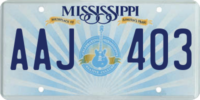 MS license plate AAJ403