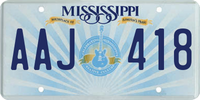 MS license plate AAJ418