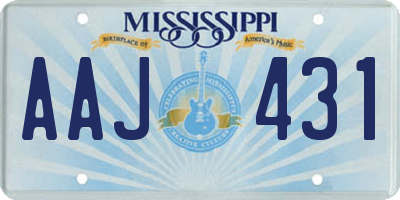 MS license plate AAJ431