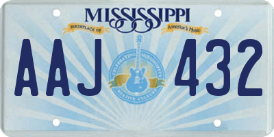 MS license plate AAJ432
