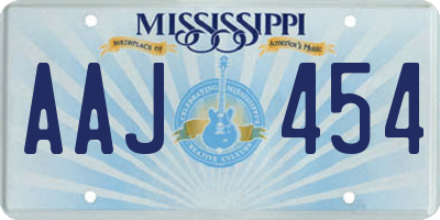 MS license plate AAJ454