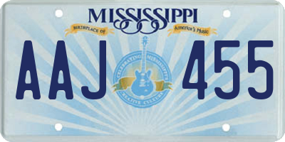 MS license plate AAJ455