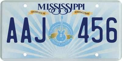 MS license plate AAJ456