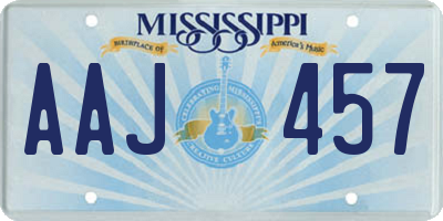 MS license plate AAJ457
