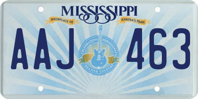 MS license plate AAJ463