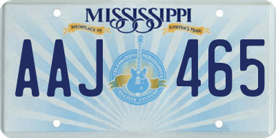 MS license plate AAJ465