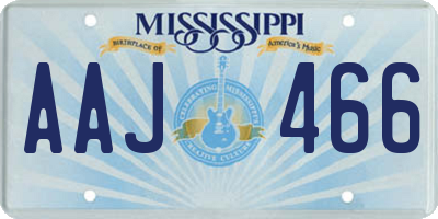 MS license plate AAJ466