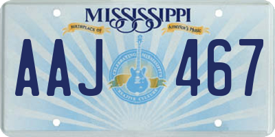 MS license plate AAJ467