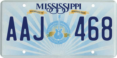 MS license plate AAJ468
