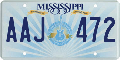 MS license plate AAJ472