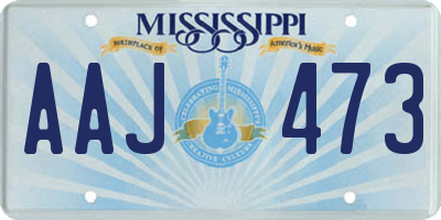 MS license plate AAJ473