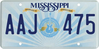 MS license plate AAJ475