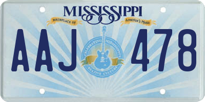 MS license plate AAJ478