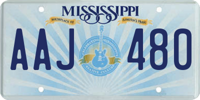 MS license plate AAJ480