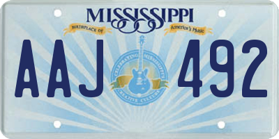 MS license plate AAJ492