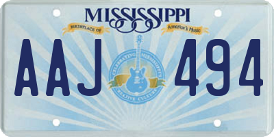 MS license plate AAJ494