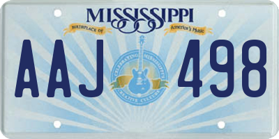 MS license plate AAJ498