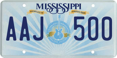 MS license plate AAJ500