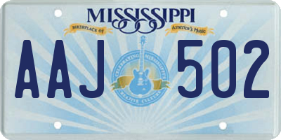 MS license plate AAJ502