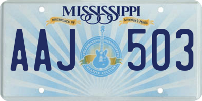 MS license plate AAJ503