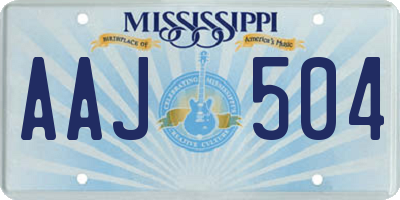 MS license plate AAJ504