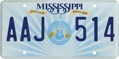 MS license plate AAJ514