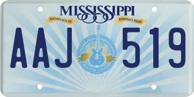 MS license plate AAJ519