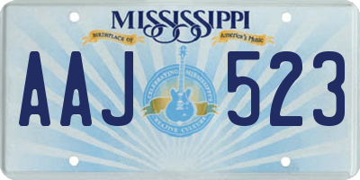 MS license plate AAJ523