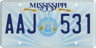 MS license plate AAJ531