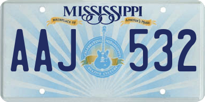 MS license plate AAJ532