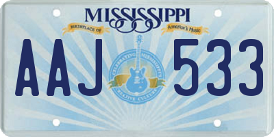 MS license plate AAJ533