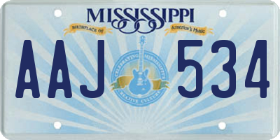 MS license plate AAJ534