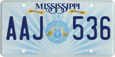 MS license plate AAJ536