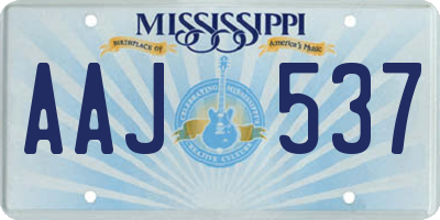 MS license plate AAJ537