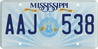 MS license plate AAJ538