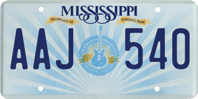 MS license plate AAJ540
