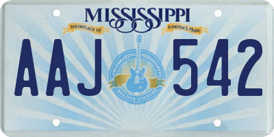 MS license plate AAJ542