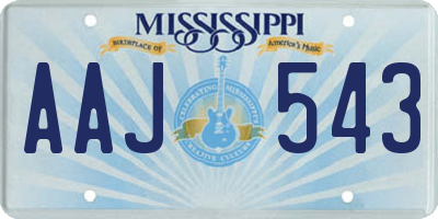 MS license plate AAJ543