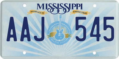 MS license plate AAJ545