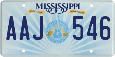 MS license plate AAJ546