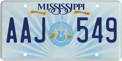 MS license plate AAJ549