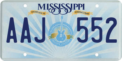 MS license plate AAJ552
