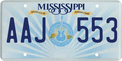 MS license plate AAJ553