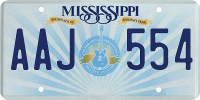 MS license plate AAJ554